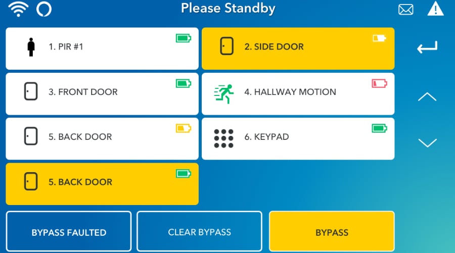 Cedar Rapids security system command screen.